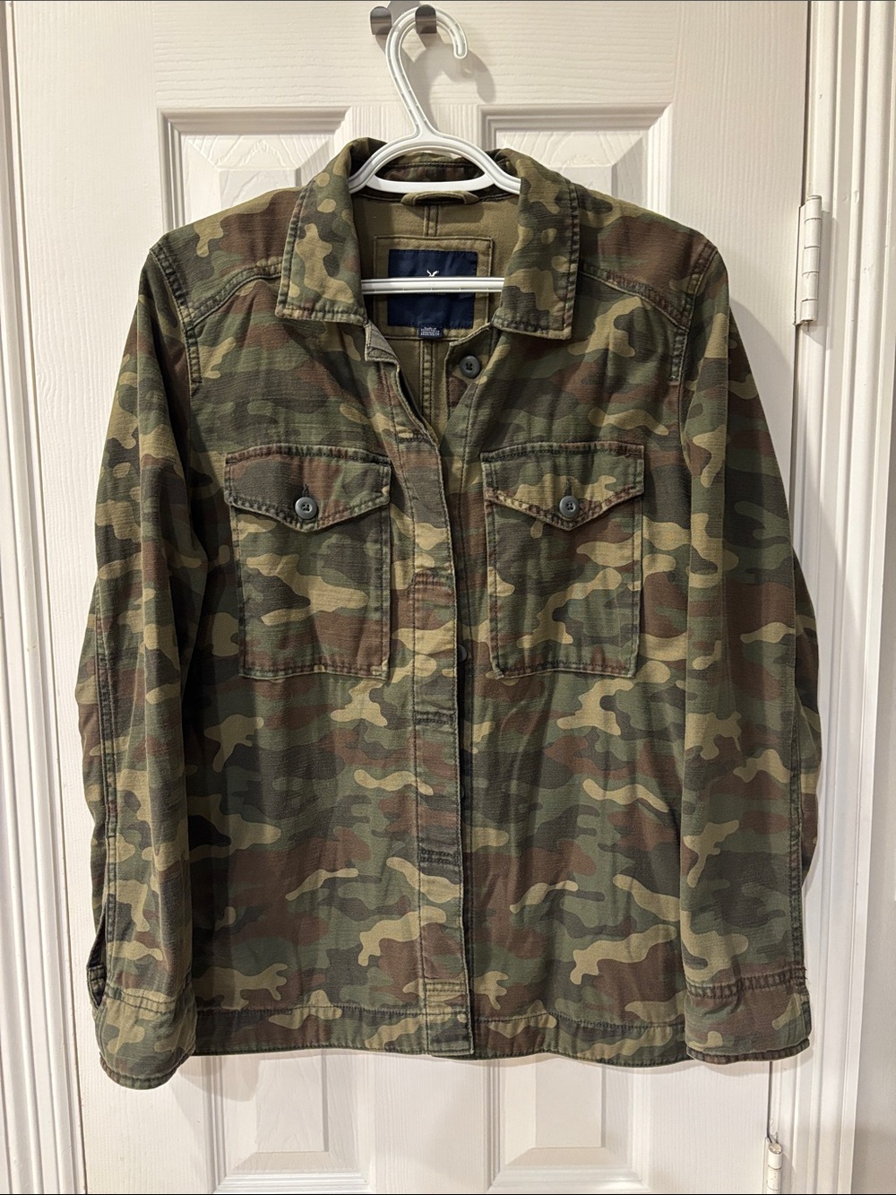 Women’s American Eagle Camouflage Utility Jacket  with NAH on back - Medium